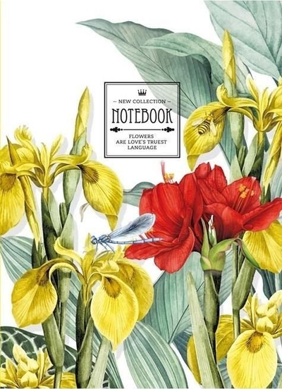 Fletore dekorative TW Irises, 145x197 mm, 120 faqe, me katrorë