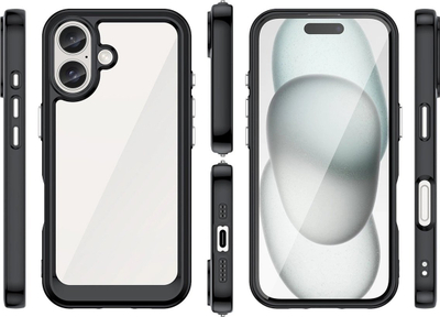 Mbrojtëse telefoni Outer Space për iPhone 16 Plus, kornizë e verdhë, e zezë