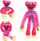 Lodër pelushi Huggy Wuggy Poppy Playtime, 40 cm, me shul, rozë