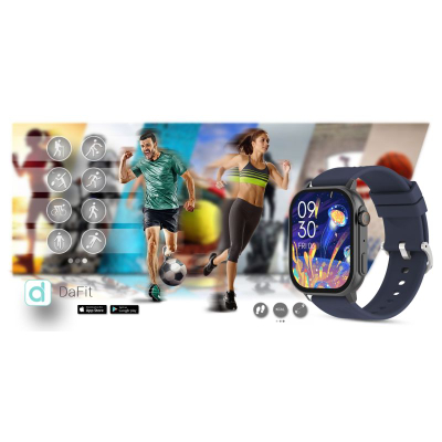 Ora inteligjente Gravity GT15-4, 2.04", me Bluetooth për thirrje, me rrip silikoni blu