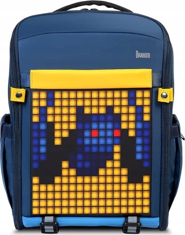 Ранец Divoom Pixel Art, LED екран, повеќе прегради, црна