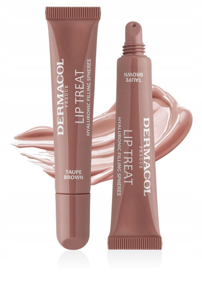 Glos për buzë Dermacol Lip Treat Hydrating, 10 ml, nuanca 9 Taupe Brown Choco Vanilla