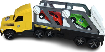 Lodër kamion transportues Wader Magic Truck Action Retro, 79 cm, me makina të vogla shumëngjyrëshe