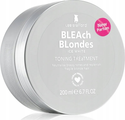 Maskë flokësh Lee Stafford Bleach Blondes Ice White, heq ato tonet e verdha, 200 ml