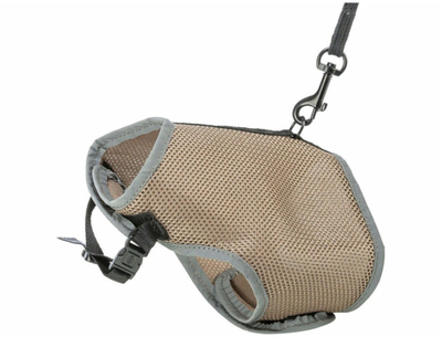 Shtrëngues për mace me litar shëtitje Trixie Soft, 24-42x120 cm, bezhë