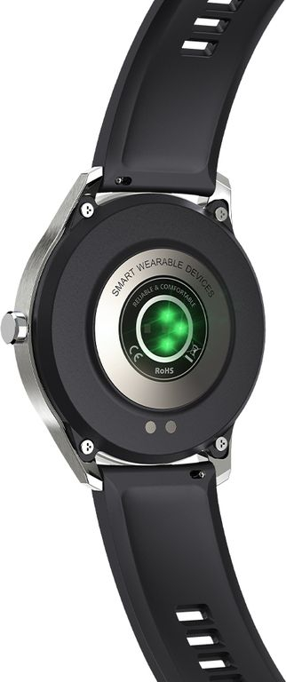 Smartwatch G.Rossi SW018 1, 1.28\", IP68, argjendtë me rrip të zi