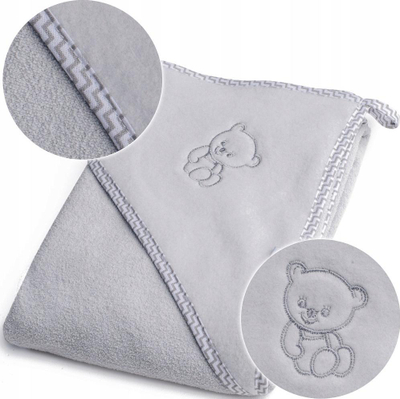 Mbulesë banje për bebe Bocioland, 100% pambuk, 80x80cm, gri