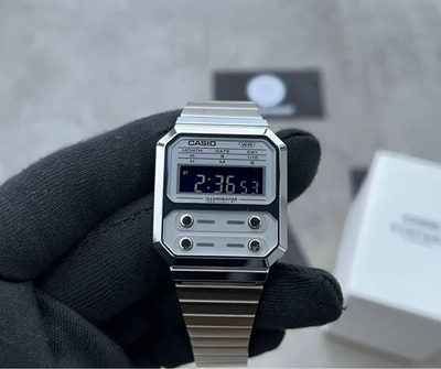 Orë Casio Collection Vintage A100WE-7BEF (662), e argjendtë