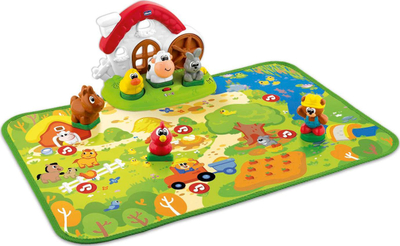 Tapet interaktiv për fëmijë Chicco Interactive Mat Farm, funksione zanore PL EN, me motive ferme, shumëngjyrësh