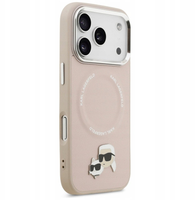 Futrollë telefoni Karl Lagerfeld MagSafe për iPhone 17 Pro Max, PU, rozë