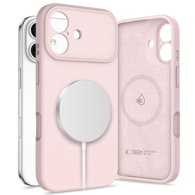 Maskë telefoni Tech-Protect Silicone MagSafe për iPhone 17, silikon rozë