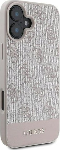 Futrollë Guess GUHCP16MG4GLPI për iPhone 16 Plus, 4G PU me vijë poshtë, rozë