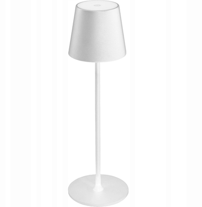 Lampë tavoline Platinet, IP44, e rikarikueshme, e bardhë