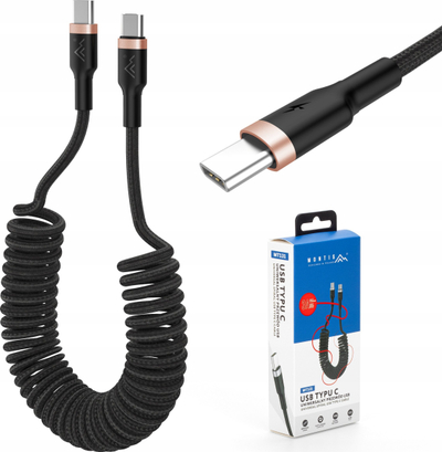 Kabllo USB Type C Montis MT131, 1.5m, spiral, e zezë