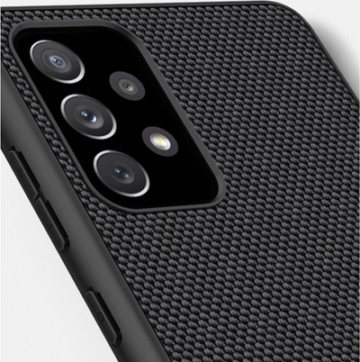 Këllëf celulari Nillkin Textured Case për Samsung Galaxy A72 4G 5G, najlon me teksturë, antirrëshqitës, i zi