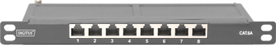 Patch panel Digitus Cat6a, 8 porta, i mbrojt, i zi