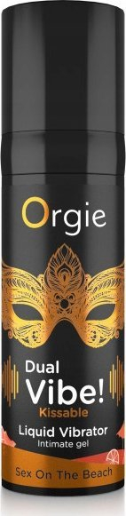 Xел стимулативен Orgie Dual Vibe Kissable, држествен ефект, арома Sex on the Beach