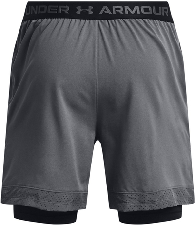 Машки спортски шорцеви Under Armour Vanish Woven 2 in 1, полиестер, сиво и црно