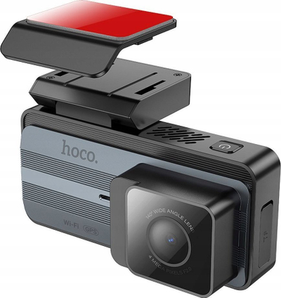Kamerë dash Hoco DV12, HD, GPS dhe WiFi, kamera përpara dhe mbrapa, gri