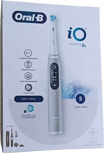 Furçë dhëmbësh elektrike Oral-B iO 6S, inteligjencë artificiale, shumë modalitete larjeje, gri