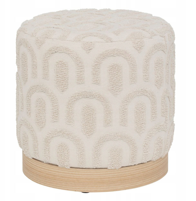 Stool Atmosphera, velur, 38cm, i rrumbullakët, i bardhë