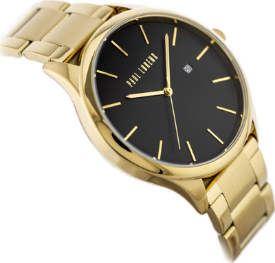 Рачен часовник за мажи Paul Lorens PL1273B-1D1, 44mm, водоотпорен 30m, златен