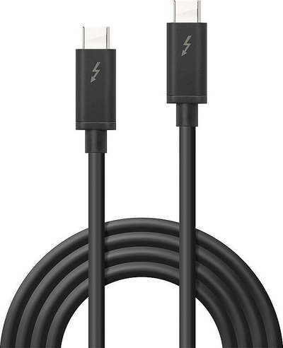 Kabllo Lindy Thunderbolt 3, USB Type C në USB Type C, 2 m, e zezë