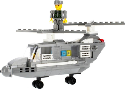 Set blloqesh për me bo lodra Alleblox Military, 179 copë, helikopter ushtarak, shumëngjyrësh