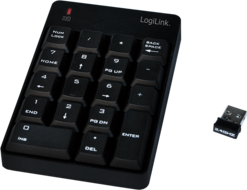 Tastierë LogiLink ID0120, numerike, wireless, US, e zezë