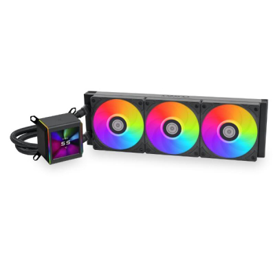Ftohës uji për procesor Lian Li Galahad II LCD 360, 3x120mm, ARGB, i zi