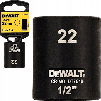 Soket goditës DeWALT DT7531, 13mm, 1/2", 38mm, i zi