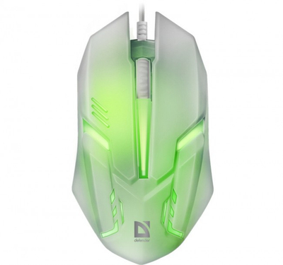 Maus gaming Defender Cyber MB-560L, me kabllo, ndriçim 7 ngjyra, i bardhë