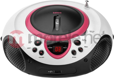 Radio CD portative Lenco SCD-38 USB, MP3, FM, rozë