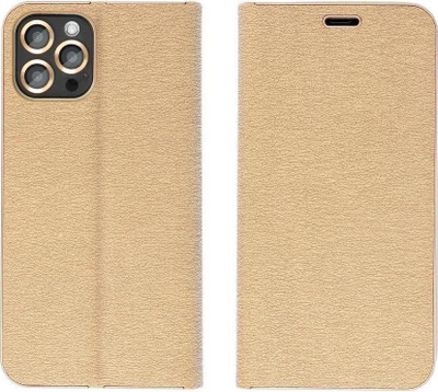 Këllëf libri Luna për Samsung Galaxy A13 5G A04s, me magnet, gold