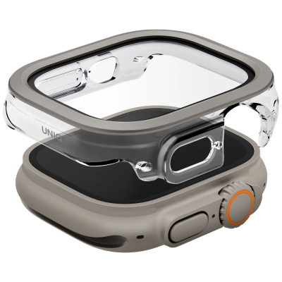 Заштитна маска UNIQ Voute за Apple Watch Ultra 49mm, калено стакло, сребрена