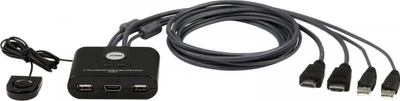 KVM switch Aten CS22HF, 2 porta, HDMI FHD, USB