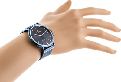 Ora dore G. Rossi 10771B-6F3, kuarc, metal, blu e errët rosegold