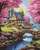 Set kreativ Ideyka Diamond Quadro A Flowered House, tablo 40 x 50 cm, me kornizë