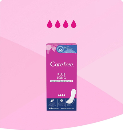Peceta higjienike Carefree Plus Large Unscented, përditshme, 64 copë, të bardha