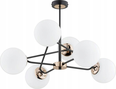 Llambadar modern Alfa SAGITO Brass White, 6xE14, metal, i zi me detaje ari