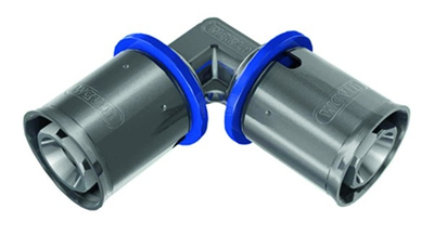 Lidhës këndor Wavin 16 mm 90° PN10 TI GRIS M1 3243170134