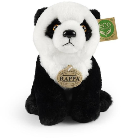 Lodër pelushi Rappa Plush panda ulur, 23 cm, ECO, bardh e zezë