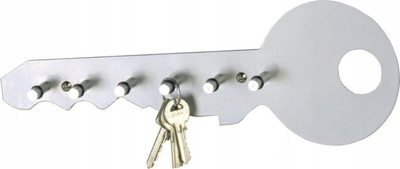 Држач за клучеви Zeller Key Board, 35 cm, метален, бел