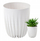Vazo lulesh Lamela Flowerpot Mira 907-05, plastike, Ø25 cm, e bardhë