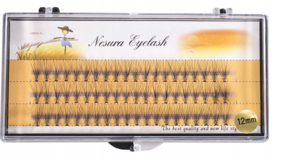 Qerpikë fallco Nesura Eyelash Clusters, 12mm, 60 copa, të zinj