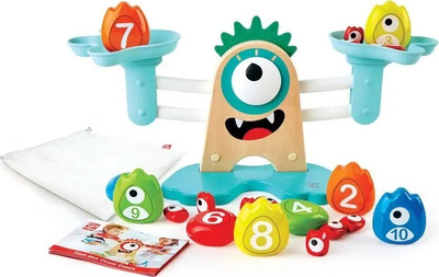 Lodër edukative Hape Monster Math Scale, 22 copa, shumëngjyrëshe