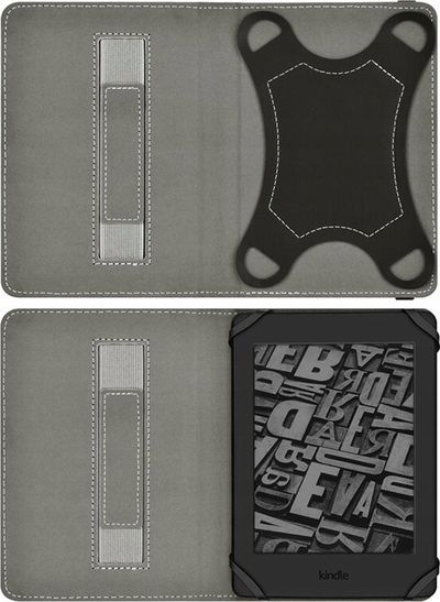 Kapak me dorezë për Kindle Paperwhite 6", lëkurë eco, me ndezje automatike, i zi
