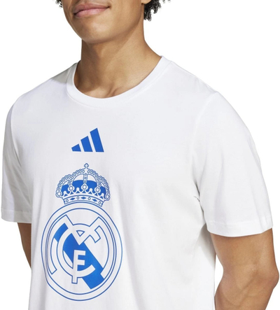 Bluzë Adidas Real Madrid DNA IM7470, pambuk 100%, për meshkuj, e bardhë