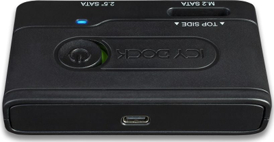 Kuti e jashtme për disk Icydock EZ Adapter MB031U-1SMB, për 2.5" SATA dhe M.2 SATA, USB-C 3.2 Gen 1, e zezë