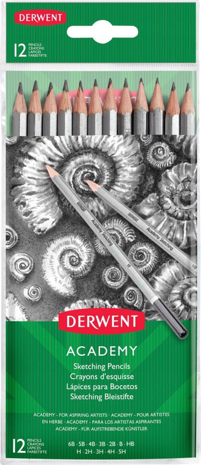 Set lapsash skicimi Derwent Academy, 12 copë, shumë fortësi, ngjyrë grafiti